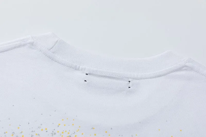 Luxury Champagne Crystal-Embellished T-shirt