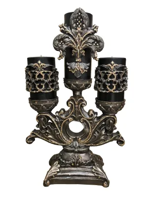 Luxury Decorative Candles with Crystals on 3 tier Jeweled candle Base
