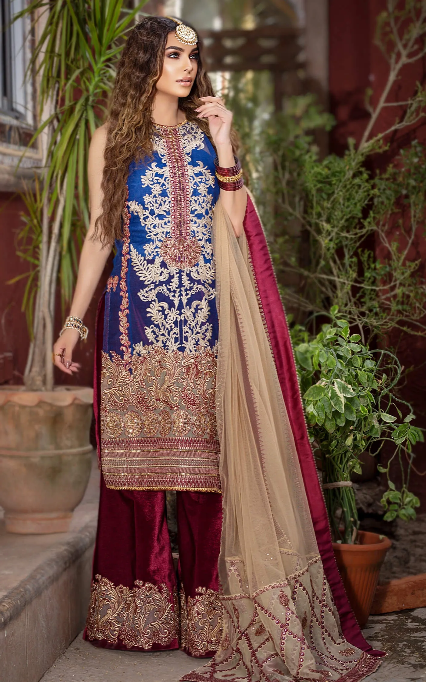 Luxury Designer Festive Wear in Blue Color #Y6174