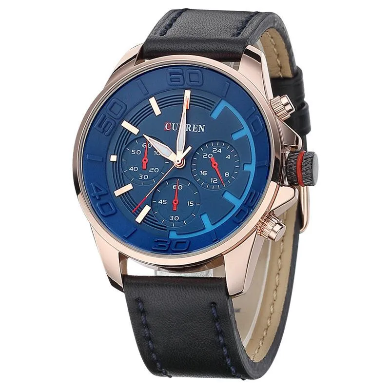Luxury Leather Strap Sports Watch
