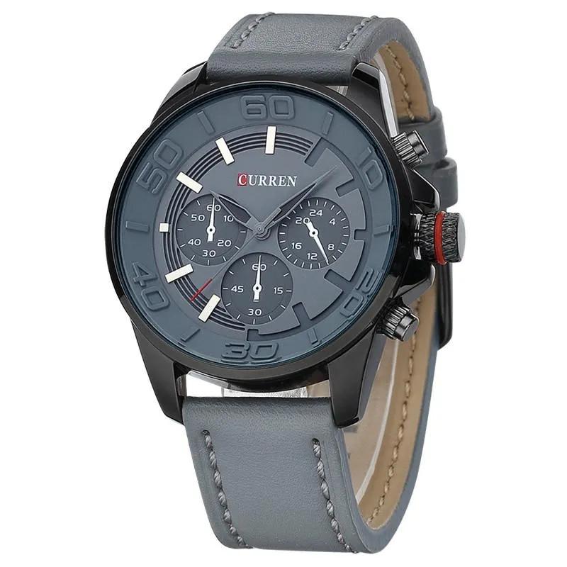 Luxury Leather Strap Sports Watch