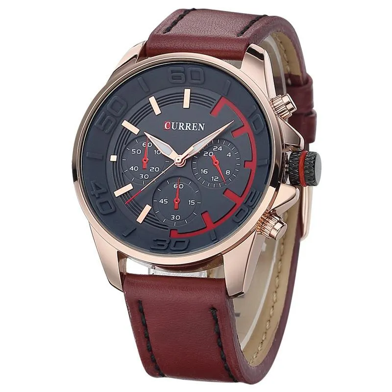 Luxury Leather Strap Sports Watch