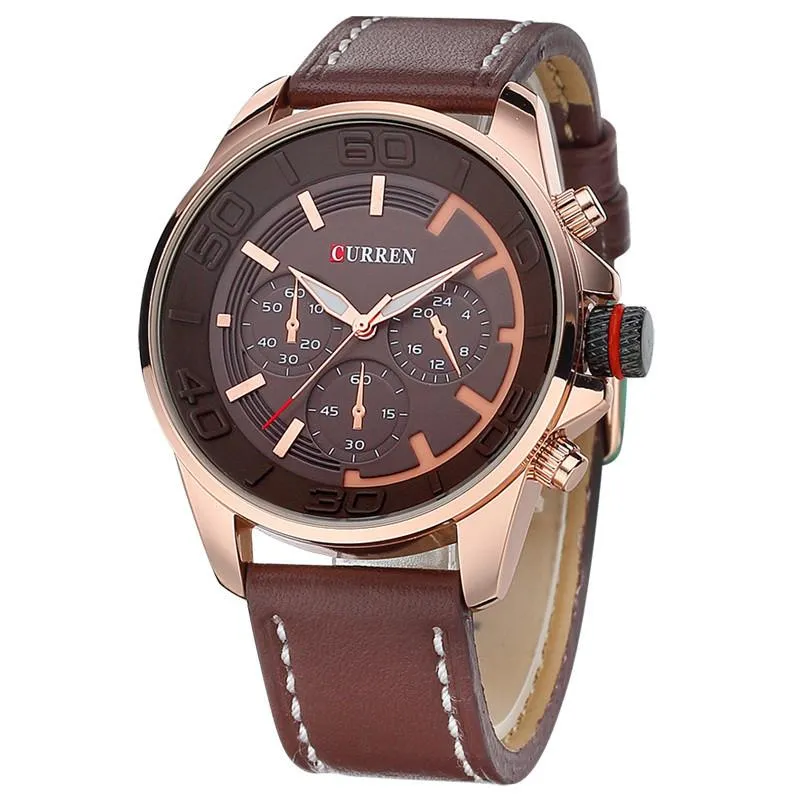 Luxury Leather Strap Sports Watch
