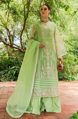 Luxury Mint Green Embroidered Pakistani Salwar Kmaeez Dupatta