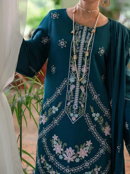 Luxury Sea Green Embroidered Pakistani Sharara Kameez Party Dress