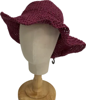 MANGO Purple Natural Fibre Hat One Size