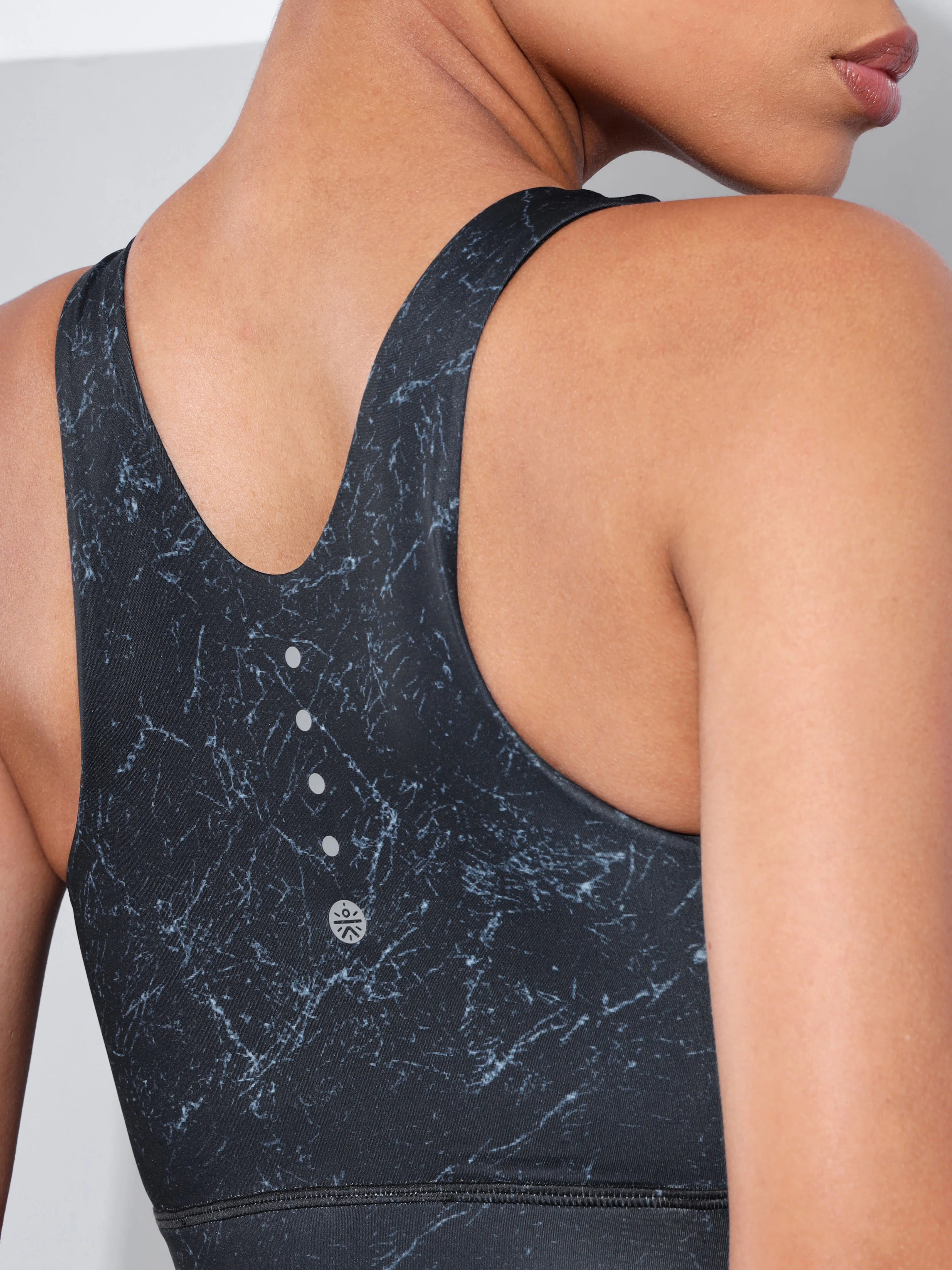 Marble Print Medium Impact Movement Sports Bra