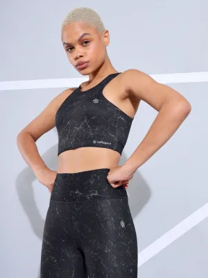 Marble Print Medium Impact Movement Sports Bra
