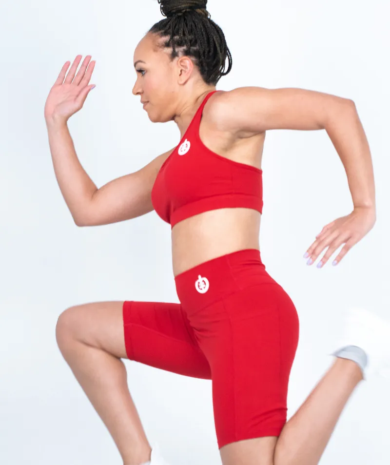 Medium Impact Racerback Sports Bra | Red