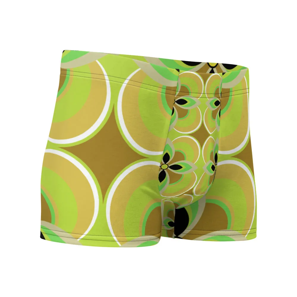 Mens Boxer Briefs | Yellow Pattern | Mid Century Modern Style