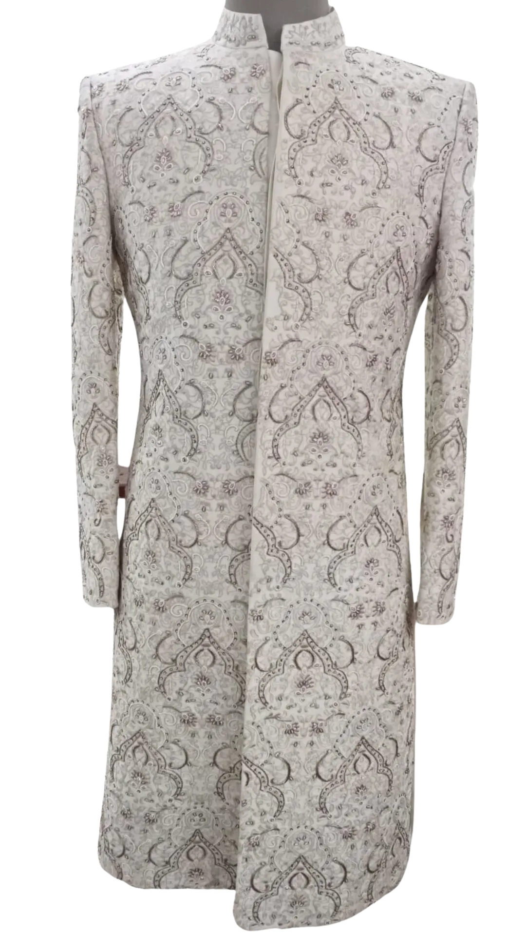 Mens Ivory Hand Embellished Sherwani Set