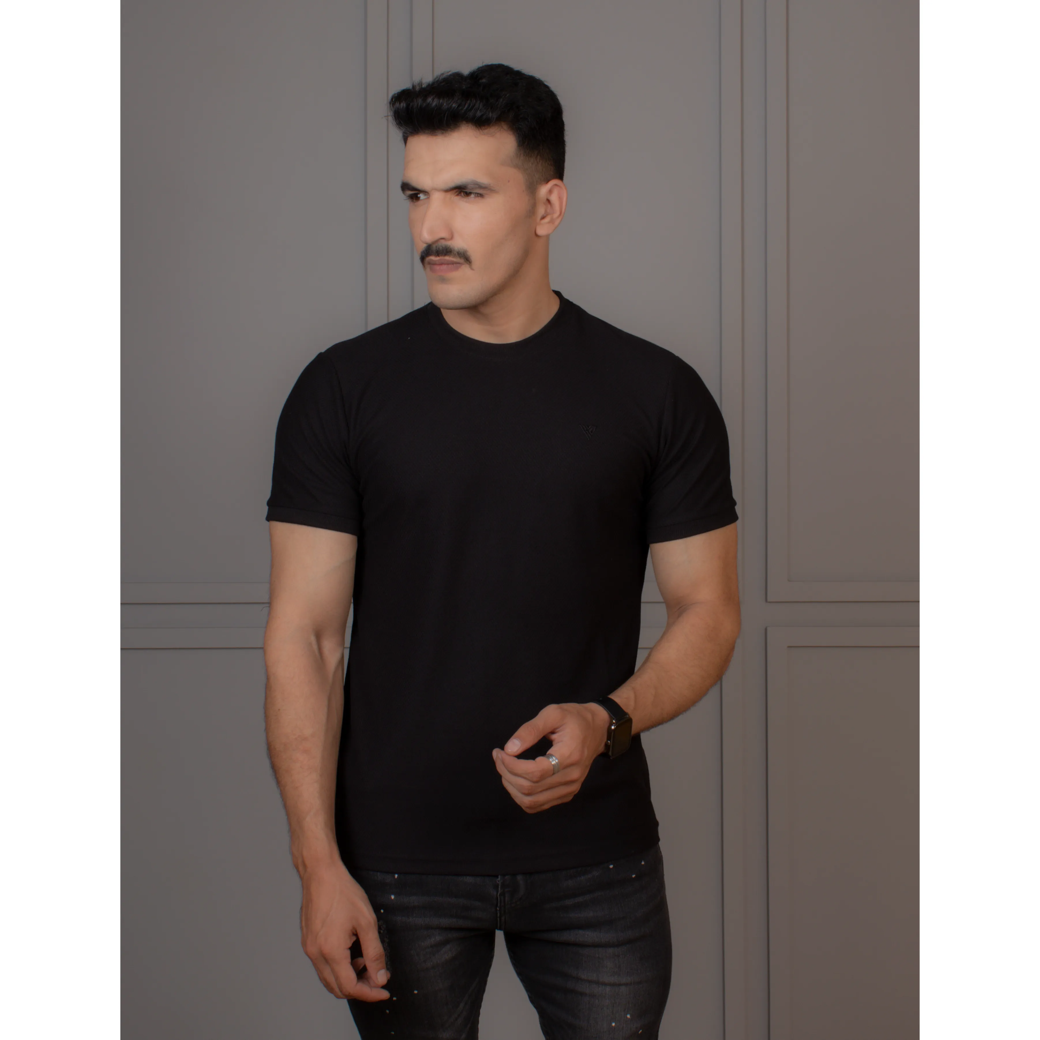 Men's Popcorn Half Sleeve Round Neck T-Shirt