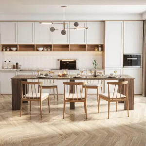 Mid-Century Modern Dining Set Walnut 5-Piece
