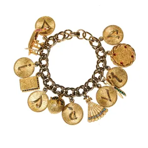 Mid Century Modern Loaded Retro Charm Bracelet