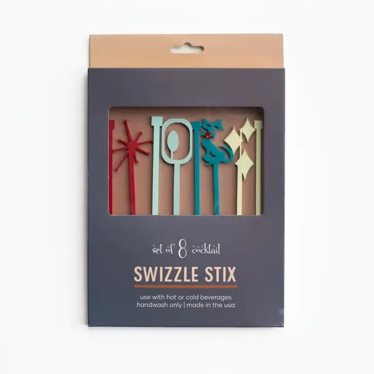 Mid Century Modern Swanky Shapes Swizzle Stix