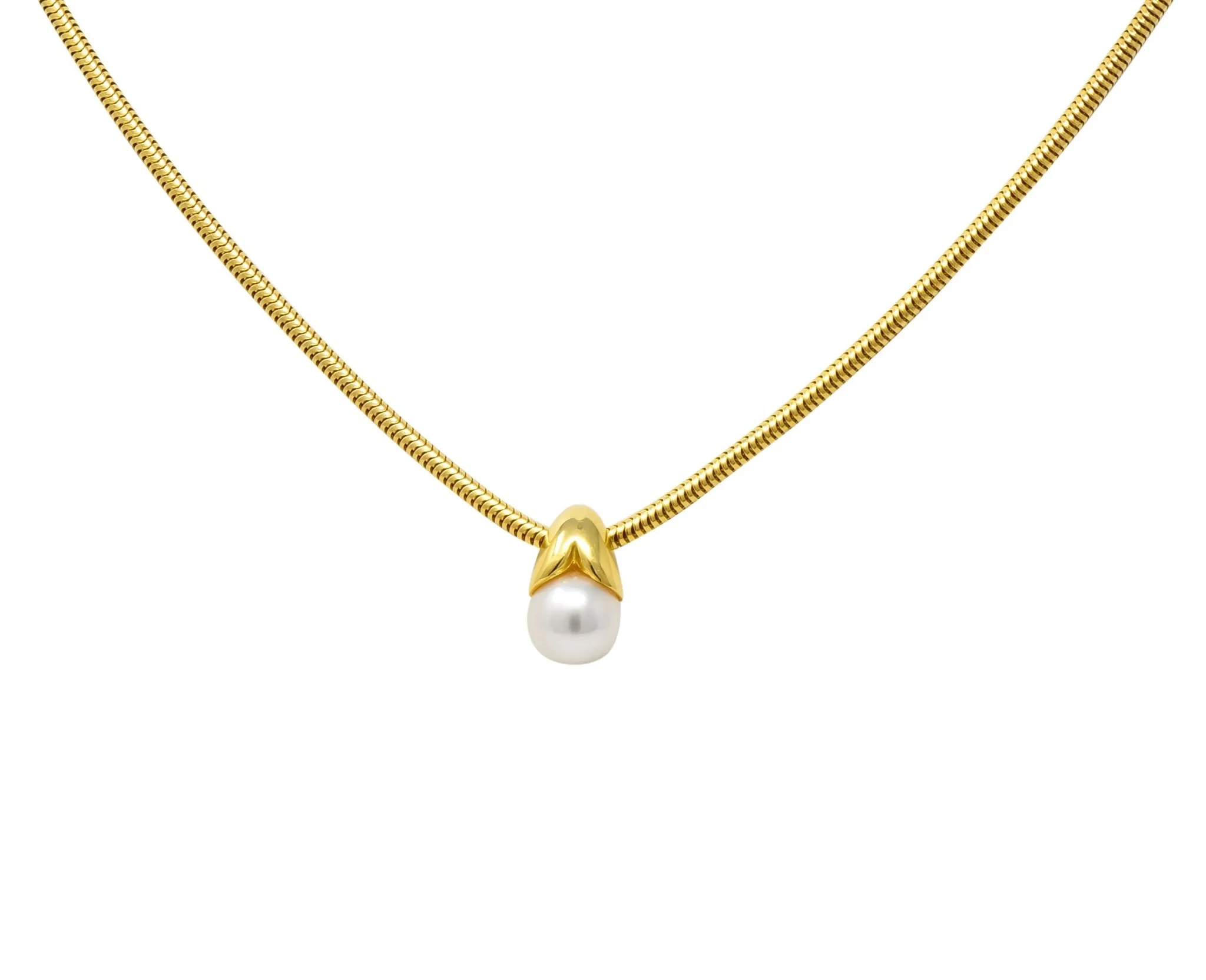 Mikimoto Cultured Pearl 18 Karat Gold Drop Necklace
