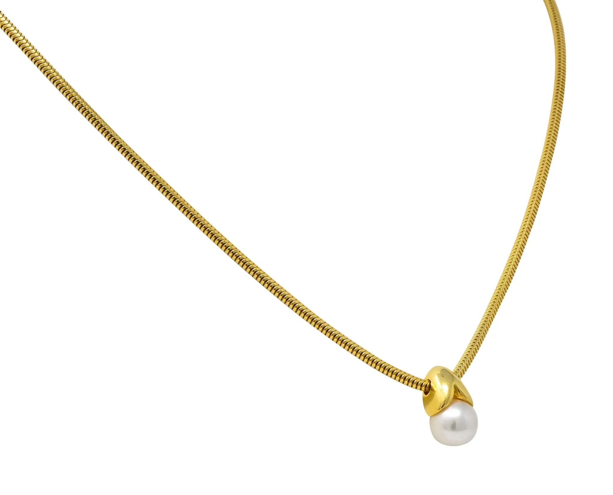 Mikimoto Cultured Pearl 18 Karat Gold Drop Necklace
