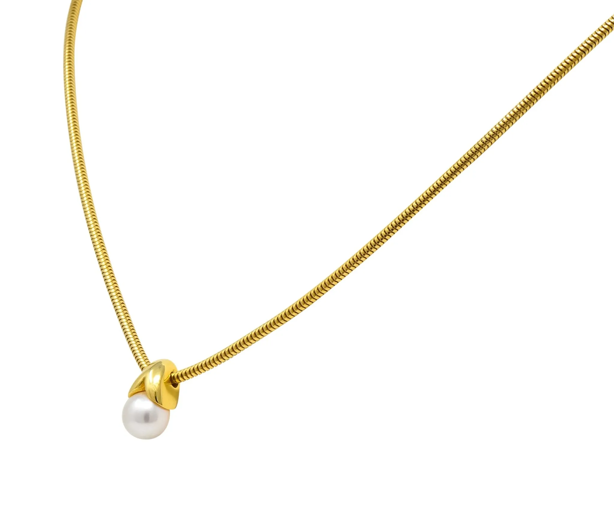 Mikimoto Cultured Pearl 18 Karat Gold Drop Necklace