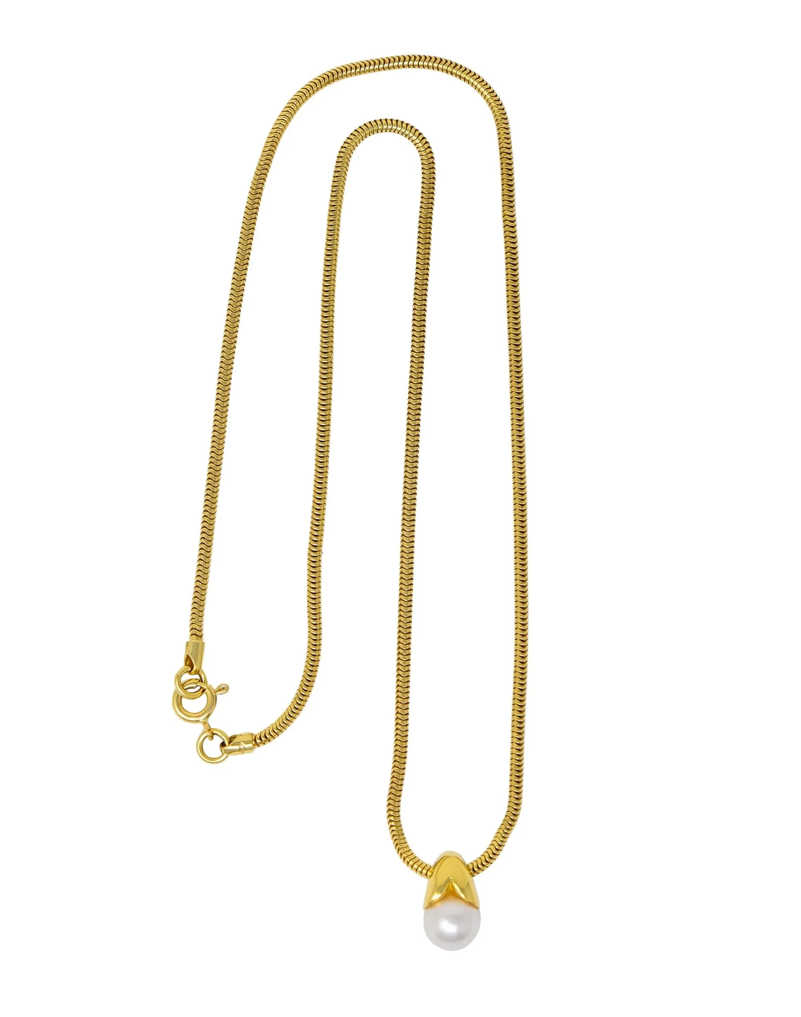 Mikimoto Cultured Pearl 18 Karat Gold Drop Necklace
