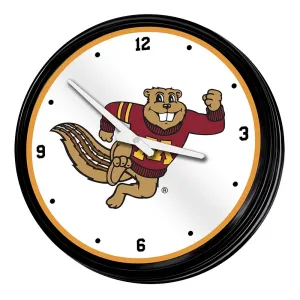 Minnesota Golden Gophers: Goldy Tail - Retro Lighted Wall Clock