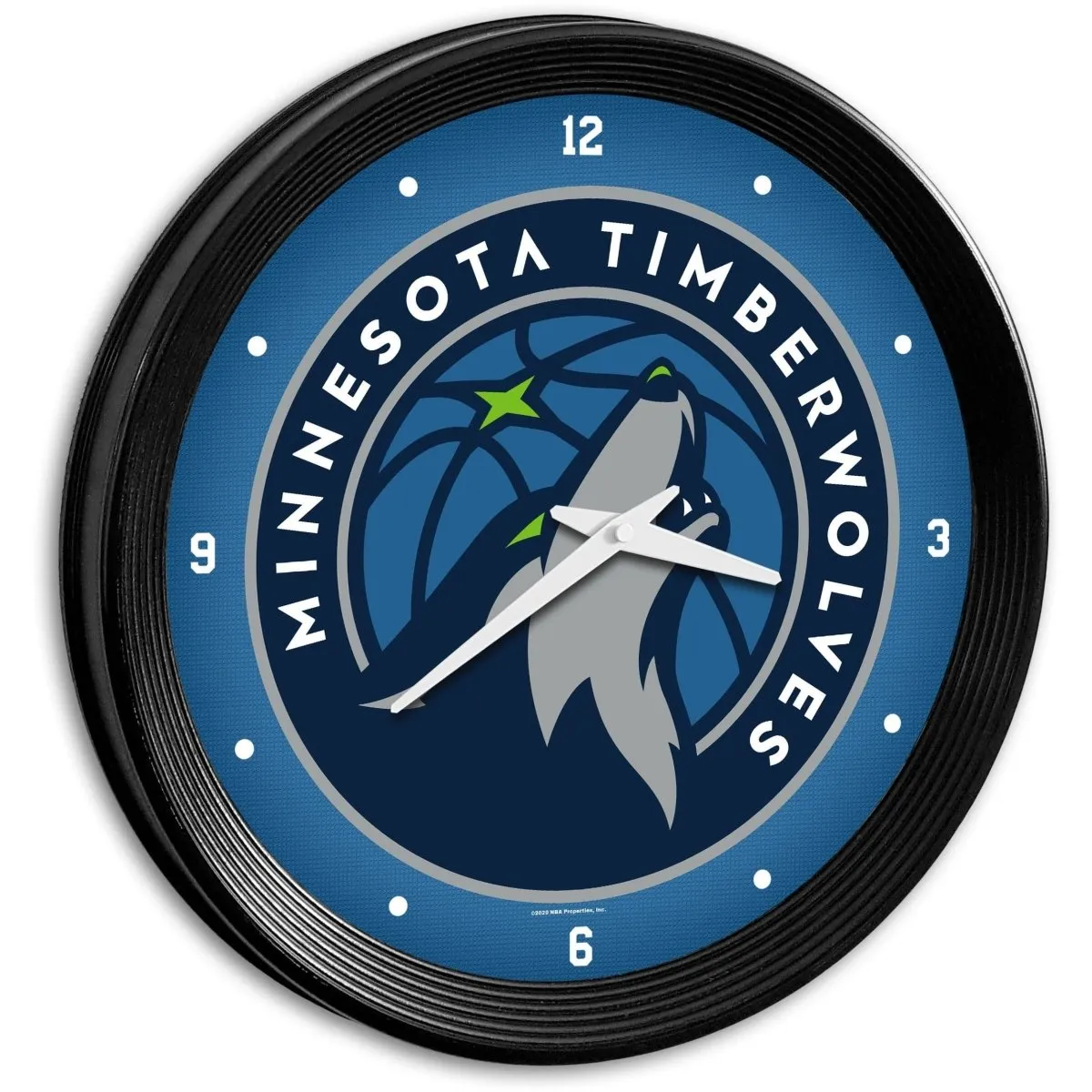 Minnesota Timberwolves: Ribbed Frame Wall Clock