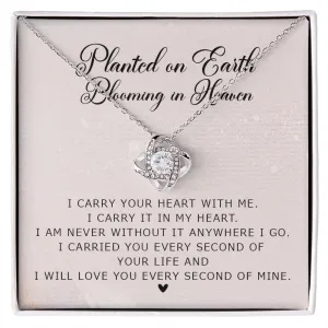Miscarriage Gift, Memorial Necklace, Planted on Earth Blooming in Heaven, Miscarriage Gift With Poem and Box