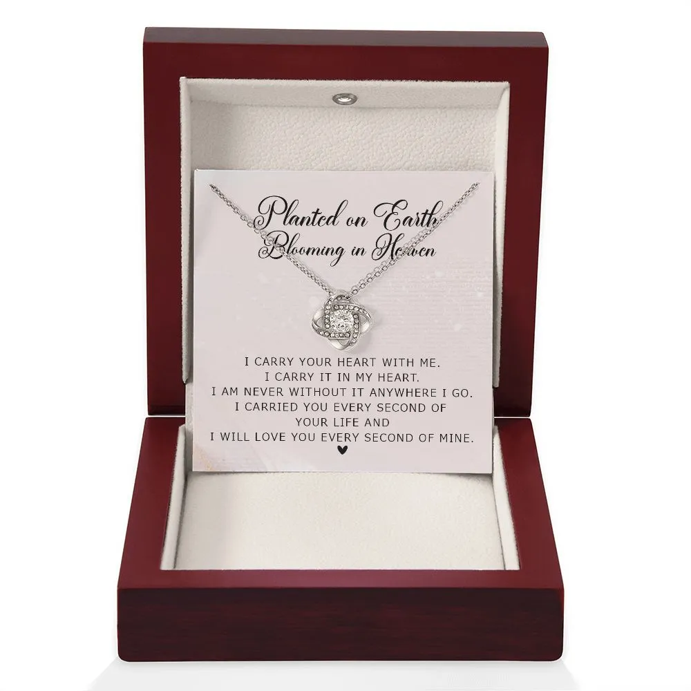 Miscarriage Gift, Memorial Necklace, Planted on Earth Blooming in Heaven, Miscarriage Gift With Poem and Box