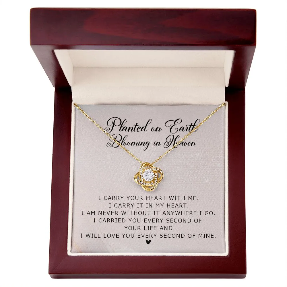 Miscarriage Gift, Memorial Necklace, Planted on Earth Blooming in Heaven, Miscarriage Gift With Poem and Box