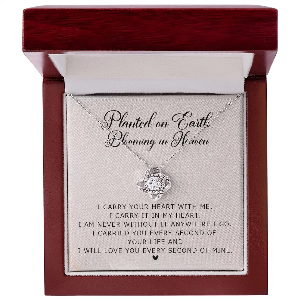 Miscarriage Gift, Memorial Necklace, Planted on Earth Blooming in Heaven, Miscarriage Gift With Poem and Box