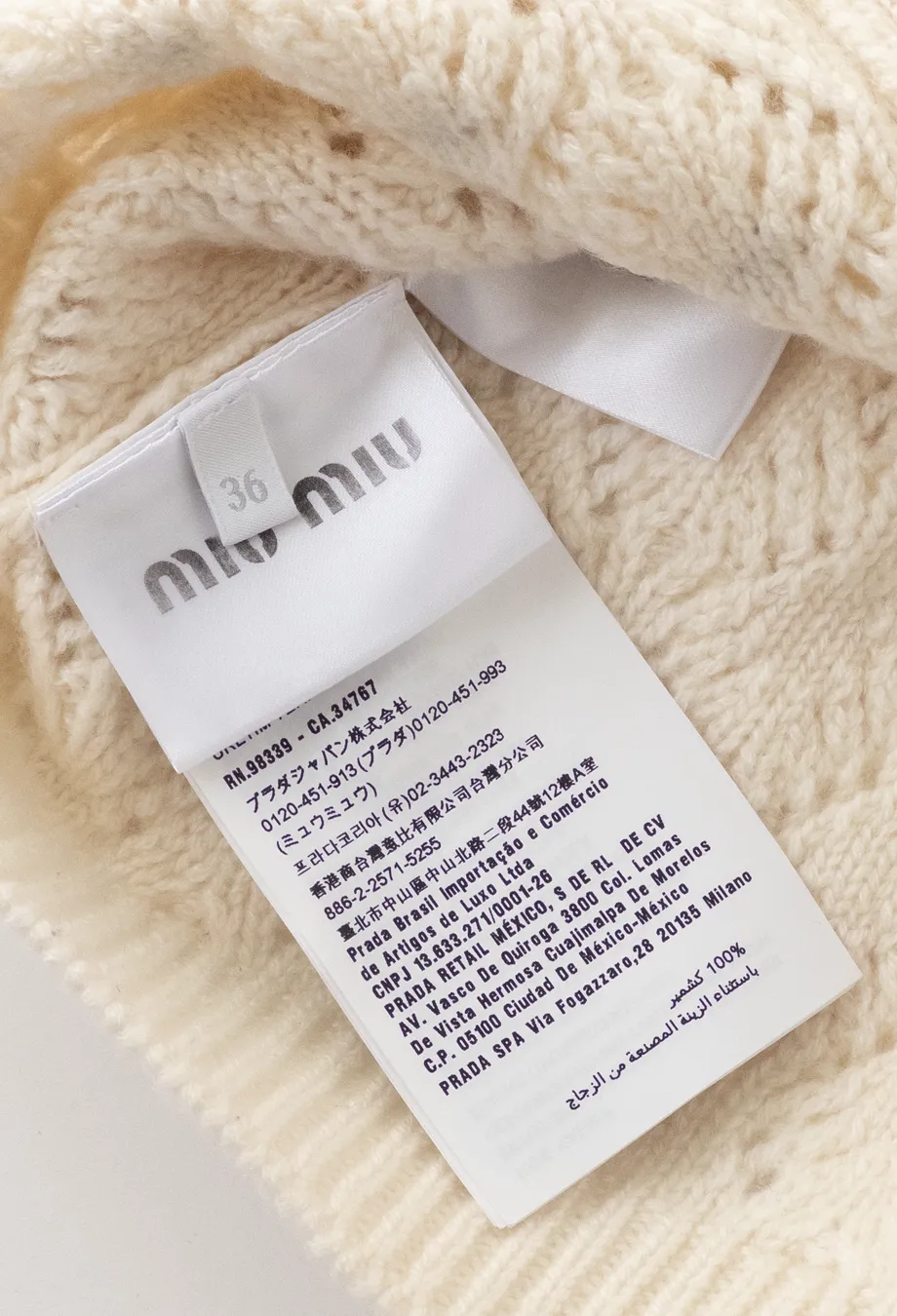 Miu Miu Rhinestone Embellished Cropped Cashmere Cardigan