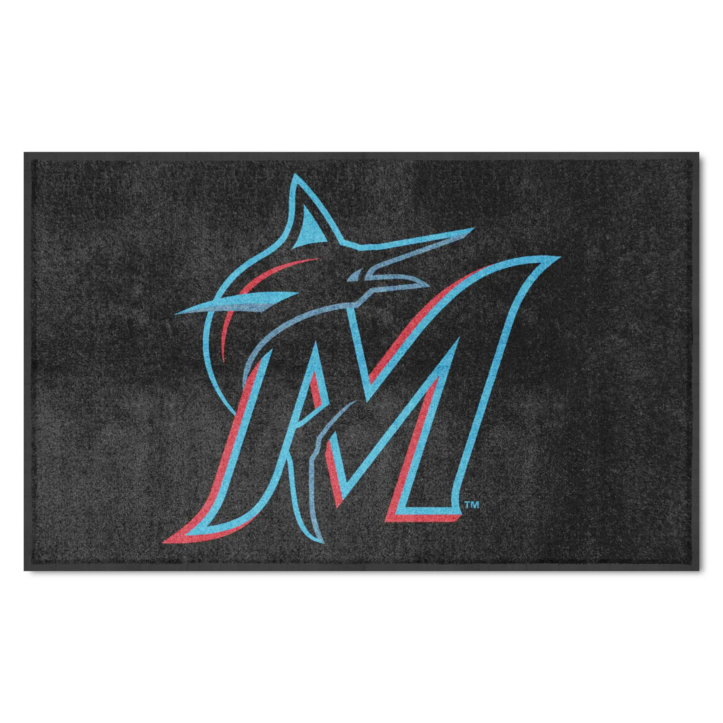 MLB - Miami Marlins 4X6 Logo Mat - Landscape