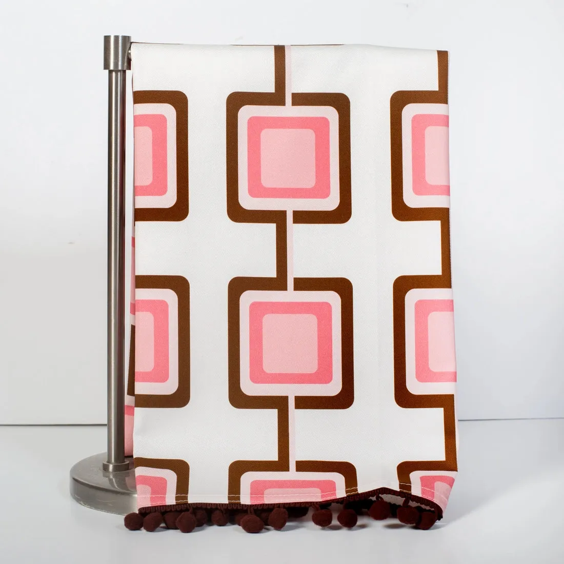 Mod Lounge Paper Company Mid Century Modern Retro Square Tea Towel Pink