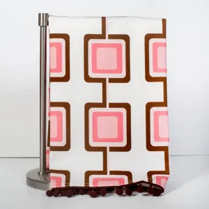 Mod Lounge Paper Company Mid Century Modern Retro Square Tea Towel Pink