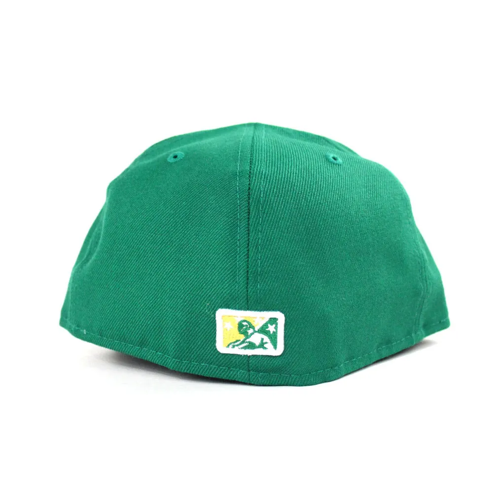 Modesto Athletics New Era 59FIFTY Fitted Hat (Kelly Green Gray Under Brim)