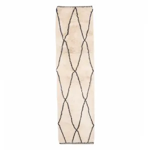 Monochrome Mirage - Luxury Shag Moroccan Runner Rug