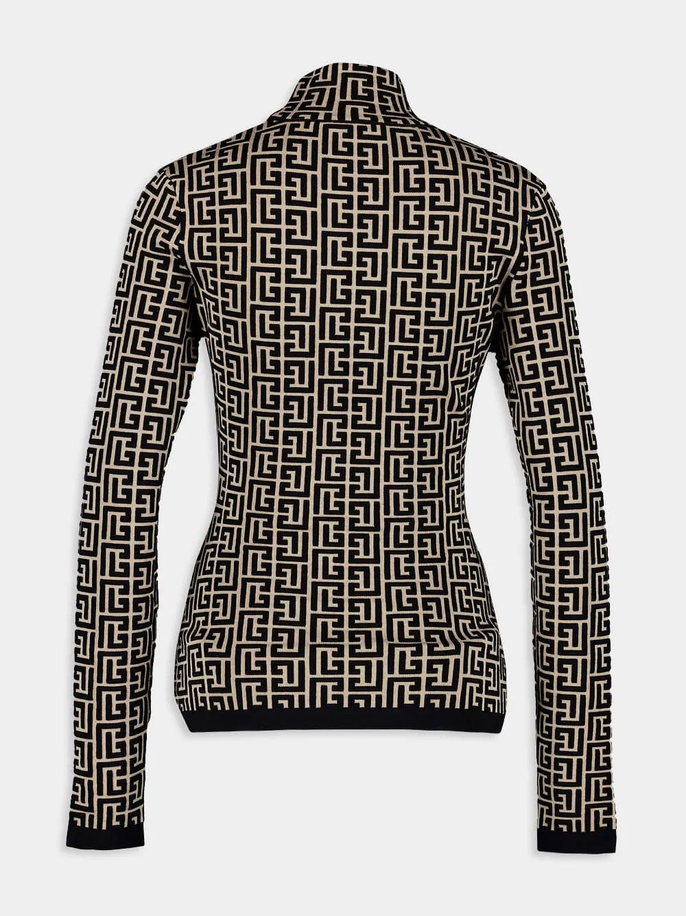 Monogram Print Turtleneck
