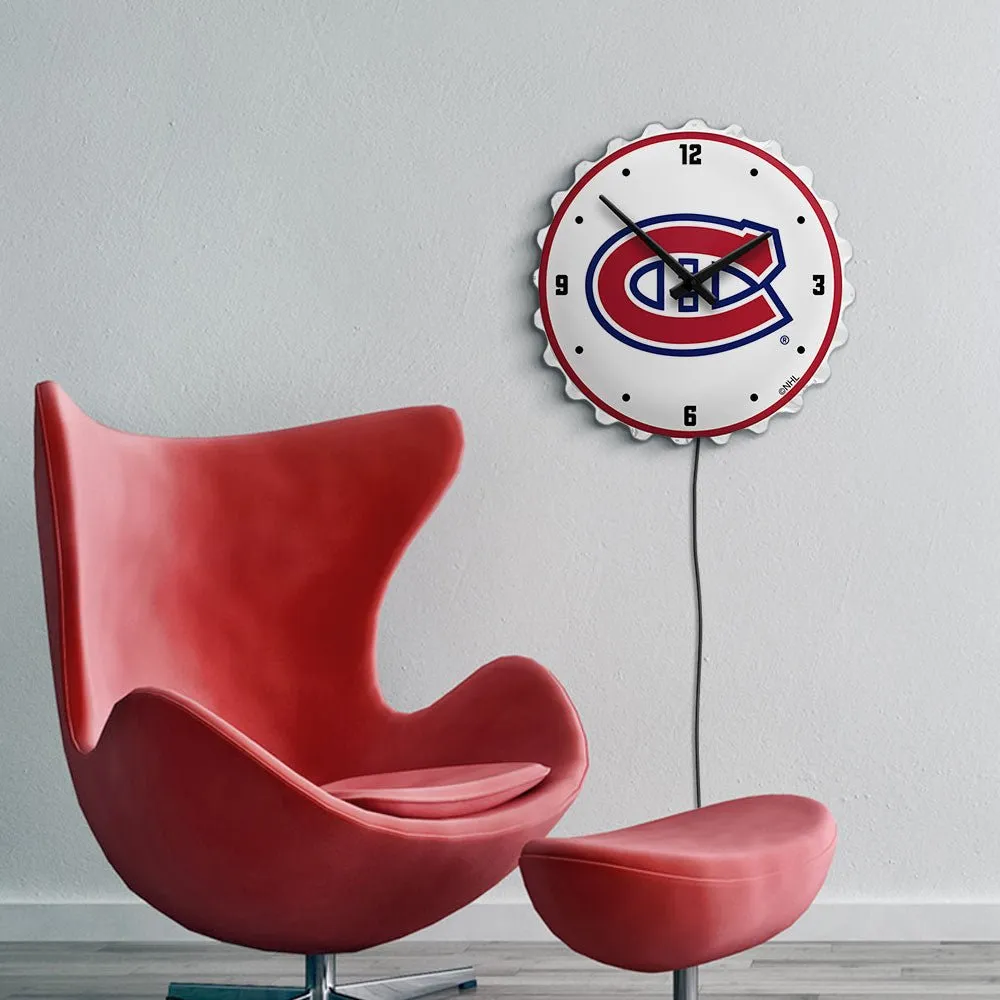 Montreal Canadiens: Bottle Cap Lighted Wall Clock