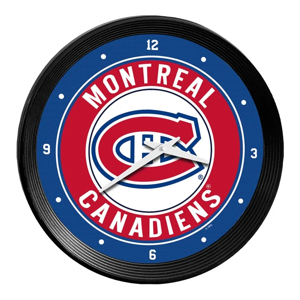 Montreal Canadiens: Ribbed Frame Wall Clock