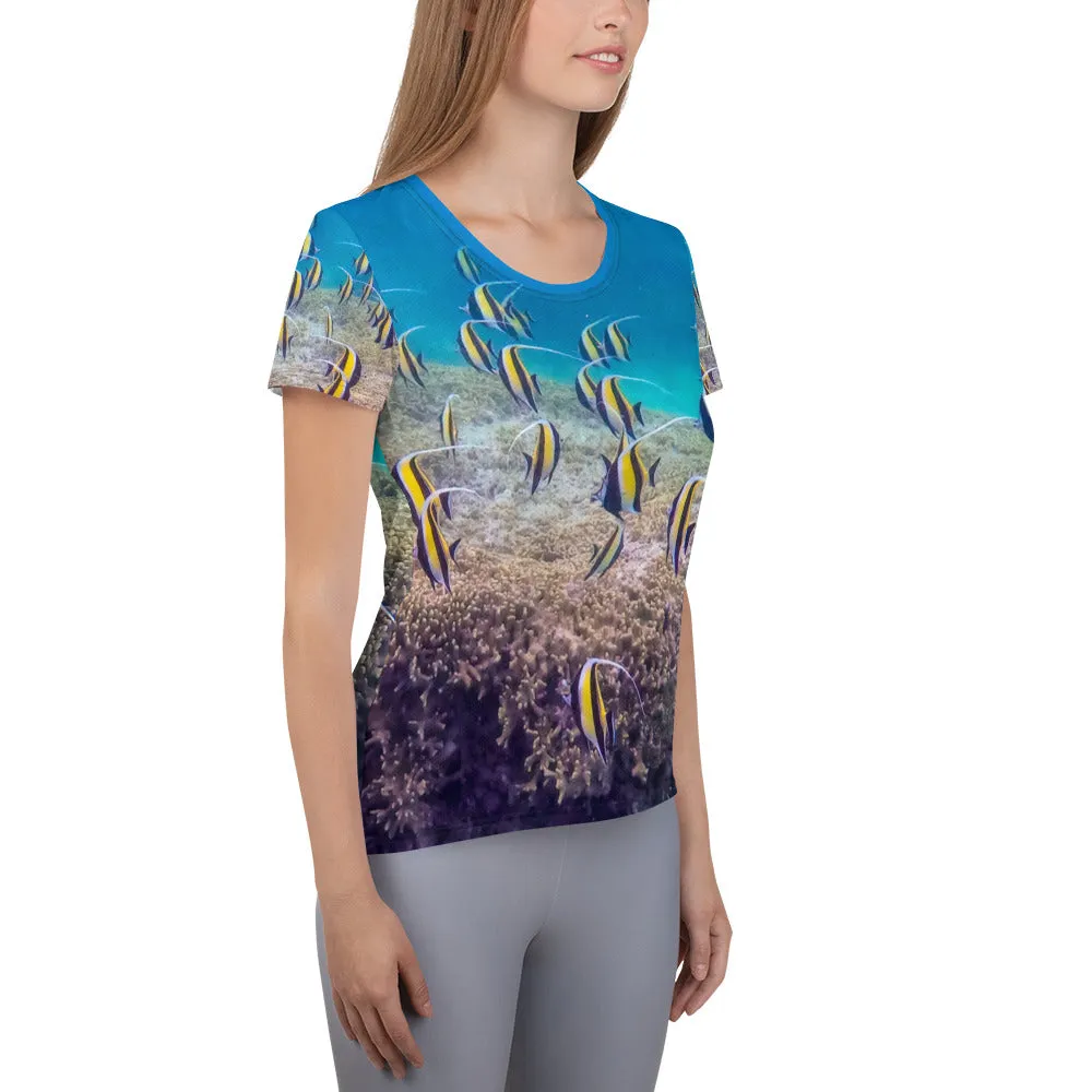 Moorish Idols All-Over Print Women's Athletic T-shirt