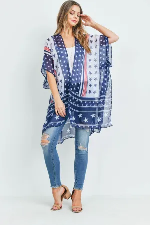 MS0157 - MULTI STAR AMERICAN FLAG KIMONO