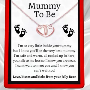 Mummy To Be Interlocking Rose Hearts Necklace - Mummy5