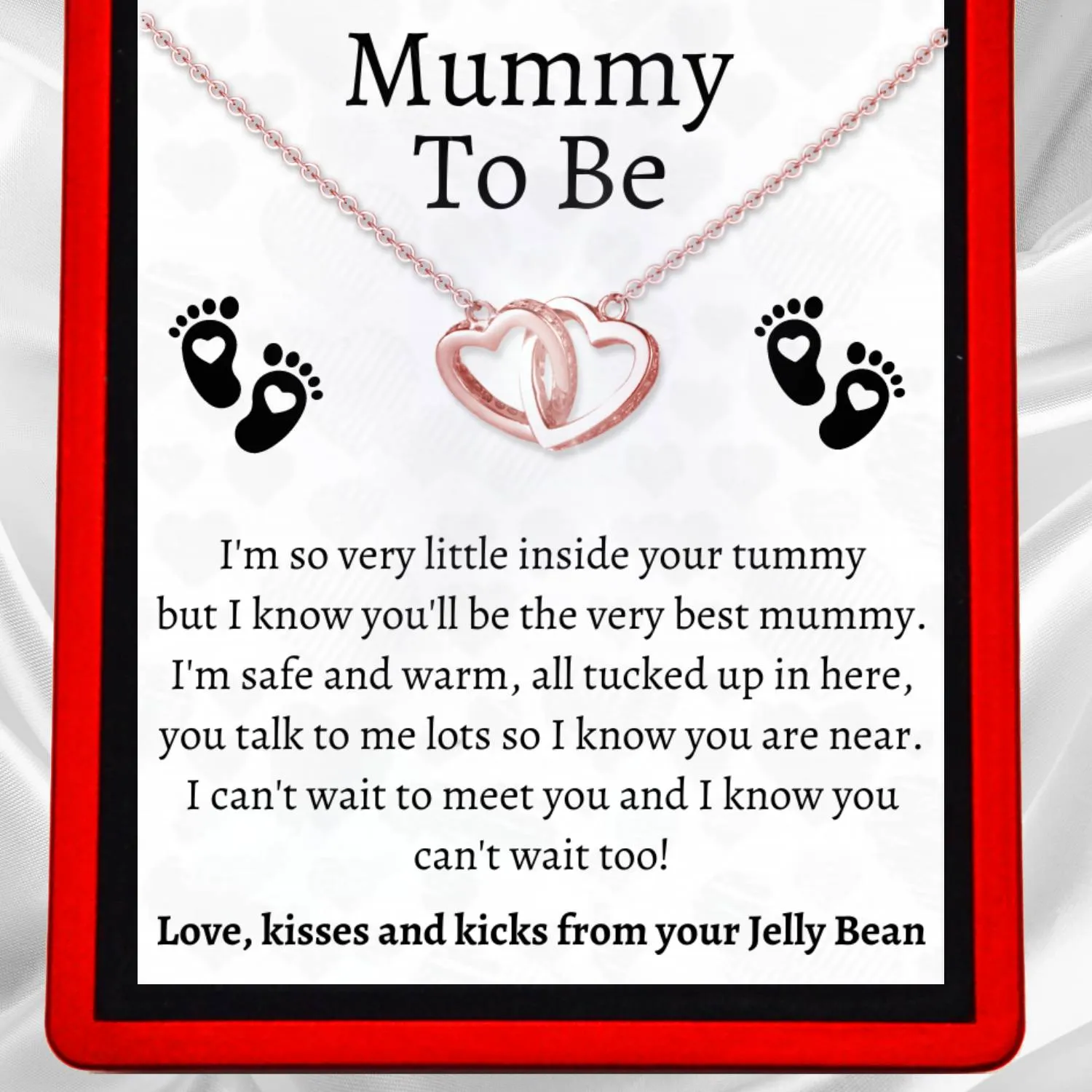 Mummy To Be Interlocking Rose Hearts Necklace - Mummy5