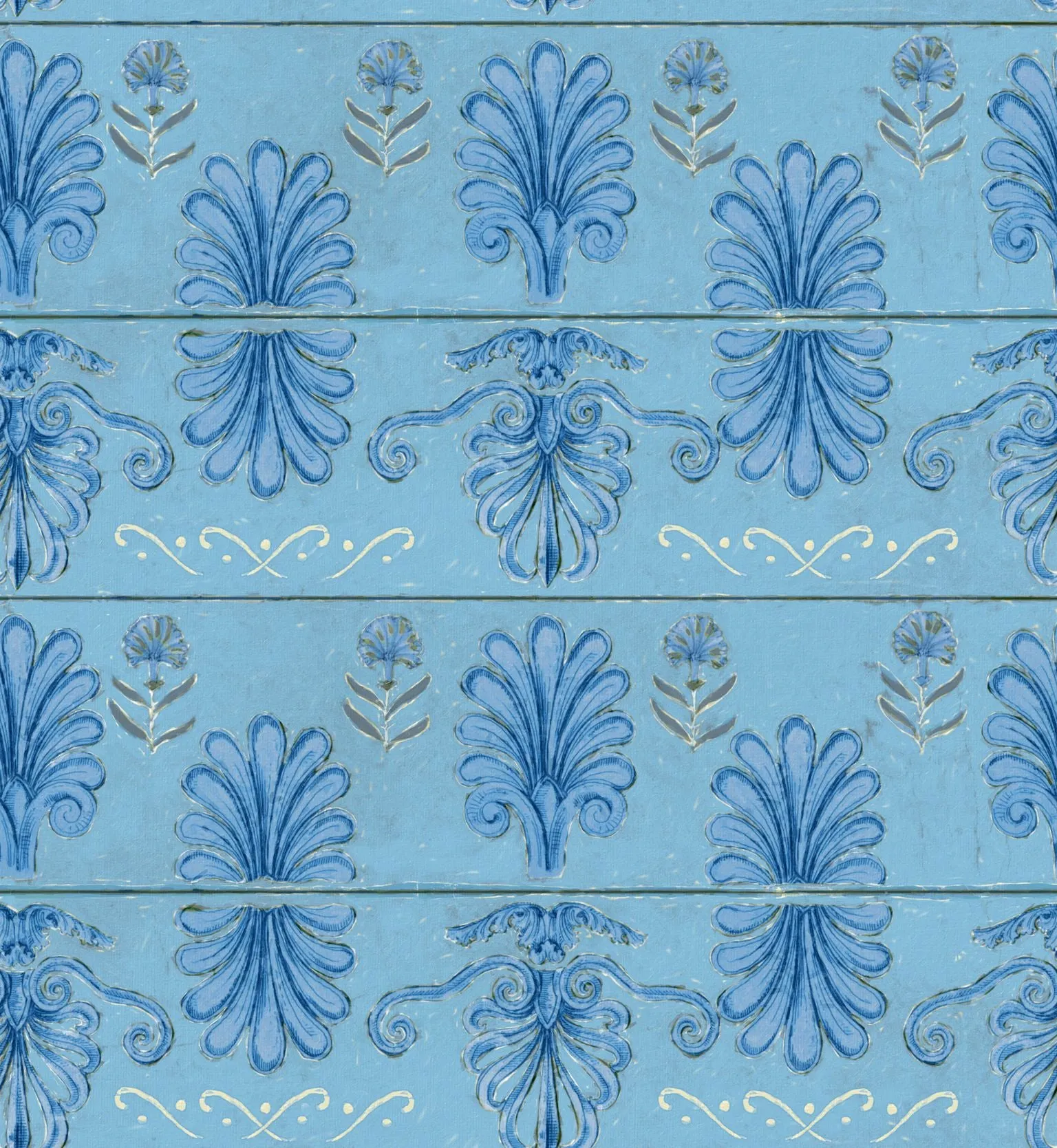 MYKONOS VILLA MOTIF Azure Wallpaper