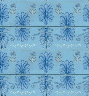 MYKONOS VILLA MOTIF Azure Wallpaper