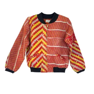Nadia Bomber Jacket  | Vintage Kantha - Red Yellow (M)