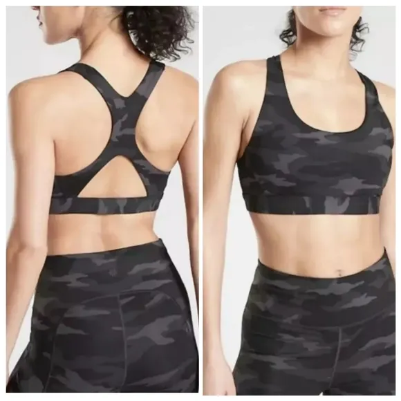 New Athleta Ultimate Printed Sports Bra D-DD, Black Camo SIZE 2X