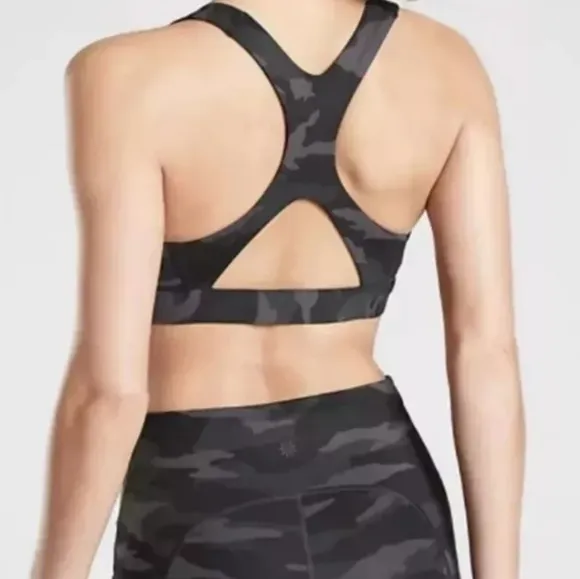 New Athleta Ultimate Printed Sports Bra D-DD, Black Camo SIZE 2X