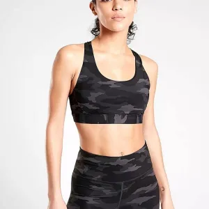 New Athleta Ultimate Printed Sports Bra D-DD, Black Camo SIZE 2X