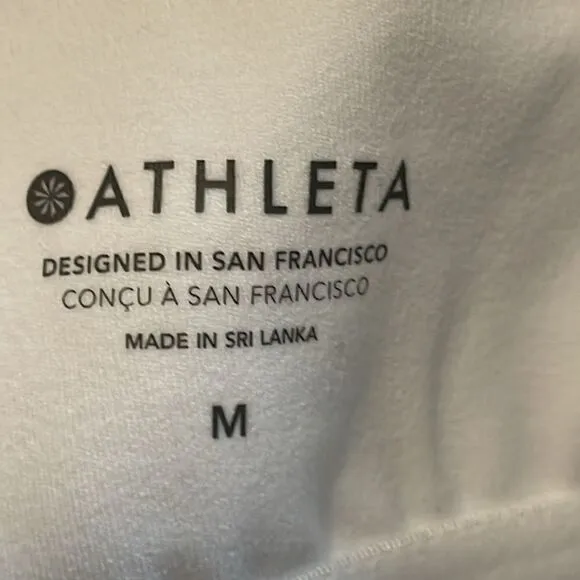 New Athleta White Conscious Cut Out Crop Sports Bra