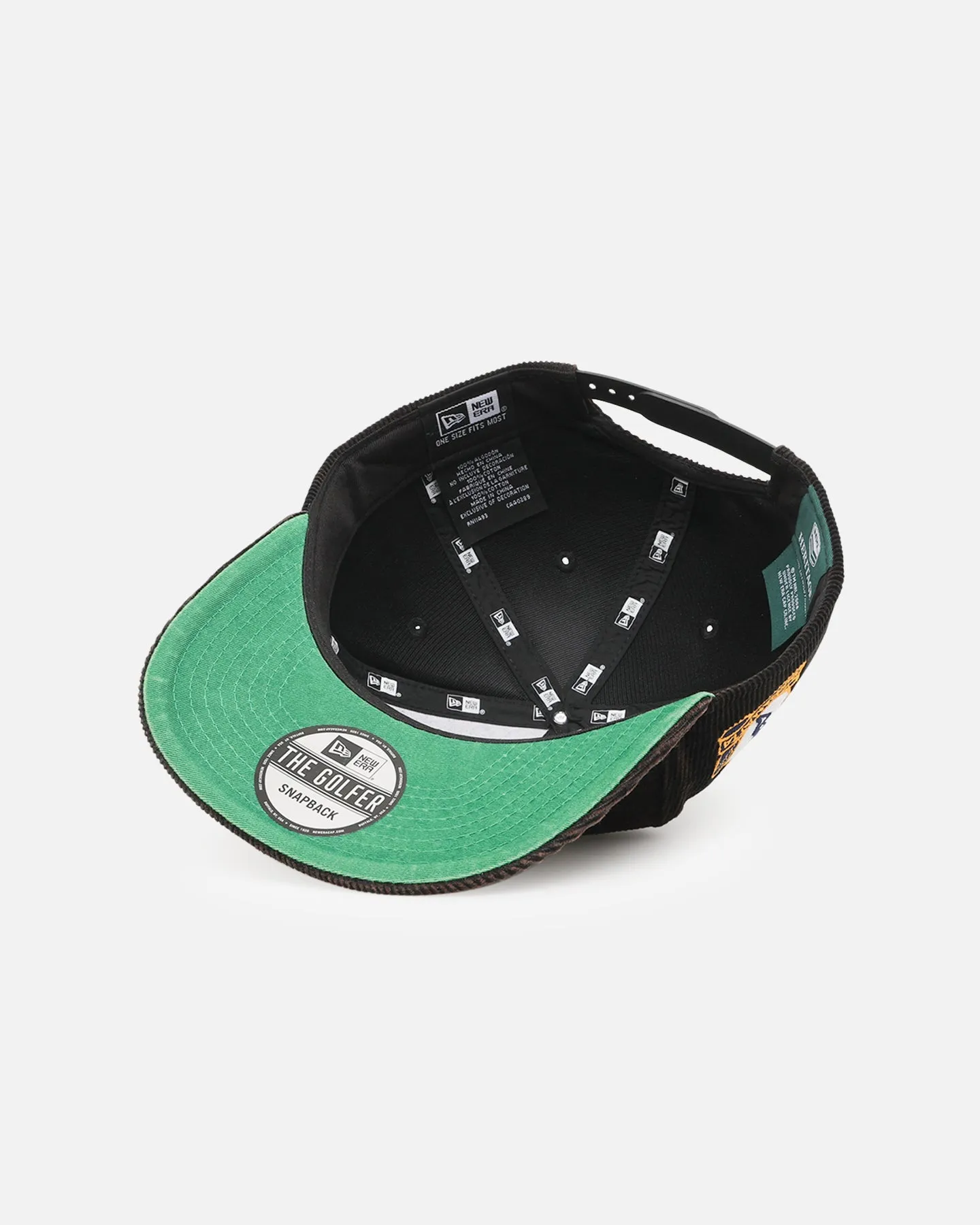 New Era Parramatta Eels 'NRL Golfer Washed Black' Pre-Curved Corduroy Golfer Snapback Washed Black